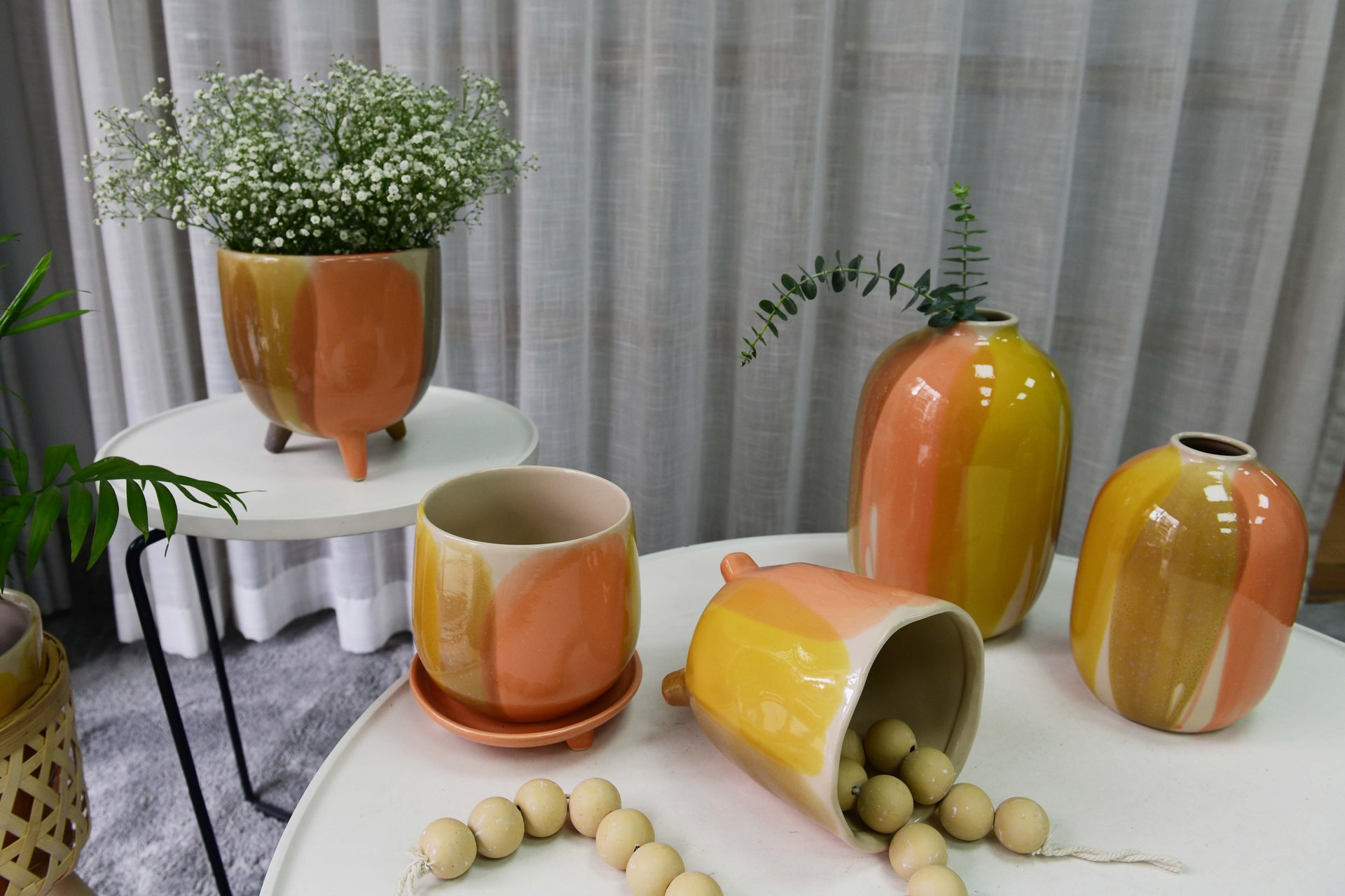 Wholesale Round Stoneware Ceramic Plant Flower Pot