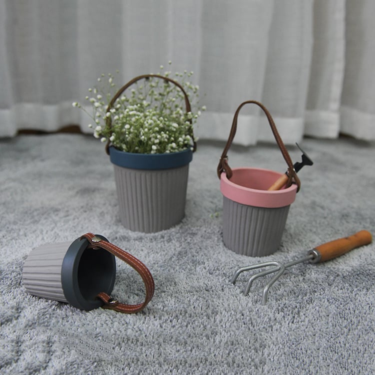 Make Planter Cement Flower Pot In Strip Design Nordic Simple Flowerpots