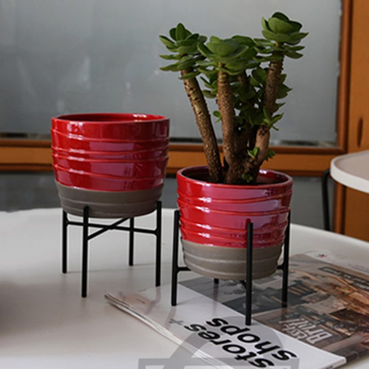 New High Quality Oval Shape Ceramic Glazed Flower Pot