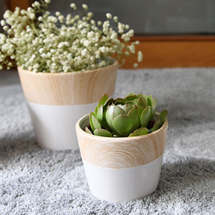 Hot Promotion Fashion Design Wood Painting Ceramic Flowerpot