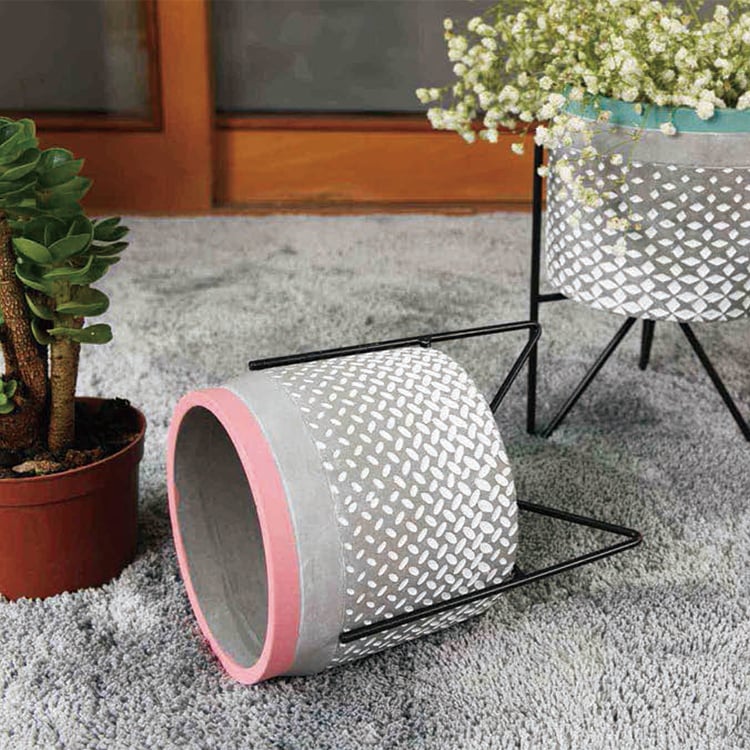 Factory Custom European Style Cement Flower Pot And Plants