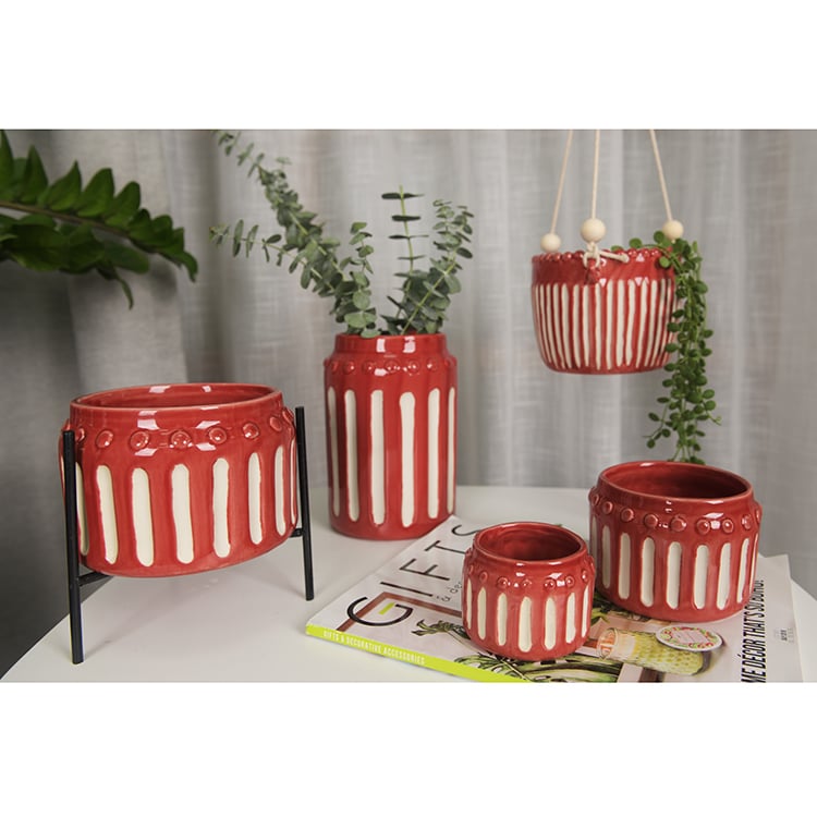 Home Green Plants Potted Round Personality Ceramic Plant Pot