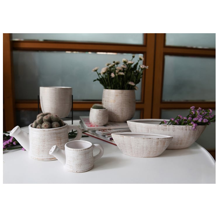 Hot Promotion Creative Big Garden Decor Boat Shaped Ceramic Planter Pot