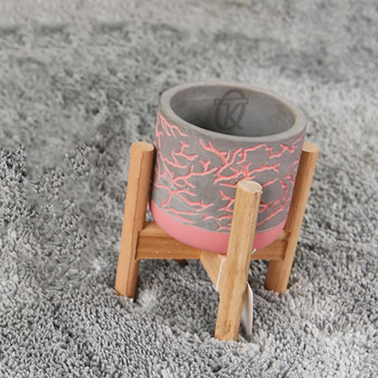 Custom Round Outdoor Small Cement Clay Flower Pots For Plants