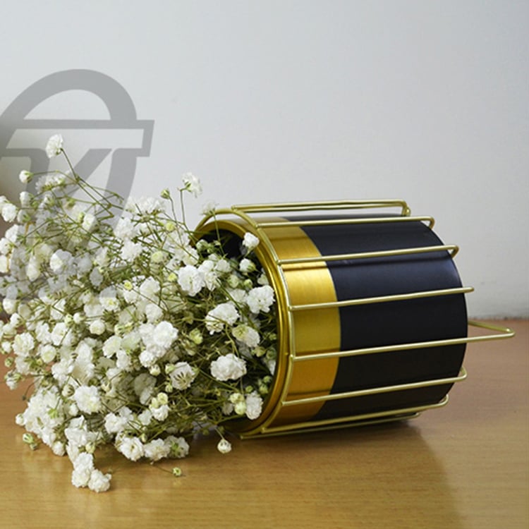 High Quality Vintage Round Lightweight Planter Flowerpot With Iron Stand