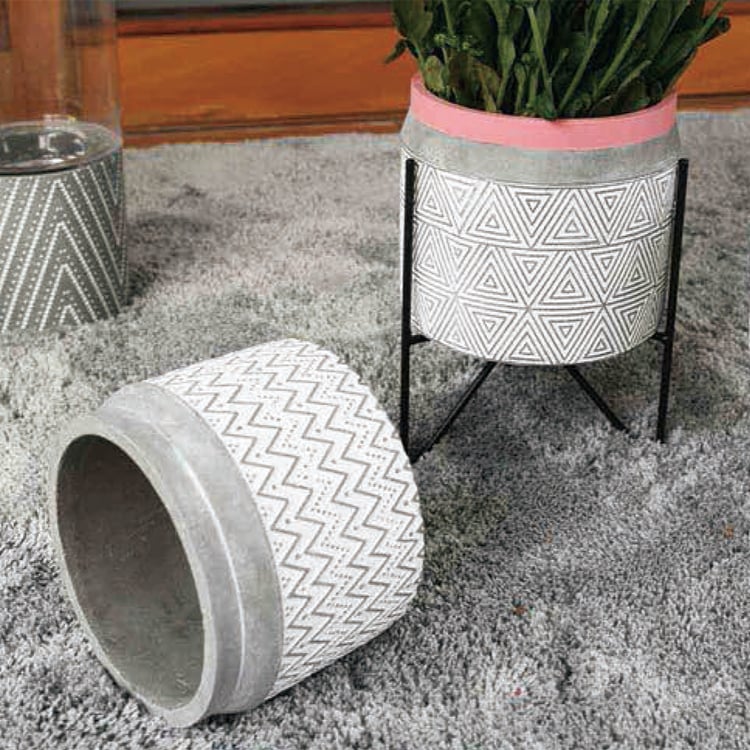 Factory Custom European Style Cement Flower Pot And Plants