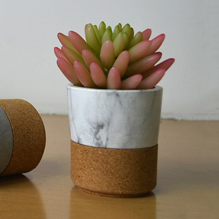 Cup Shape Portable Mini Ceram Garden Plant Planter Flower Pot With Cork