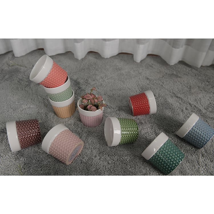 Small Light Cup Shaped Succulent Ceramic Planter Flower Pot