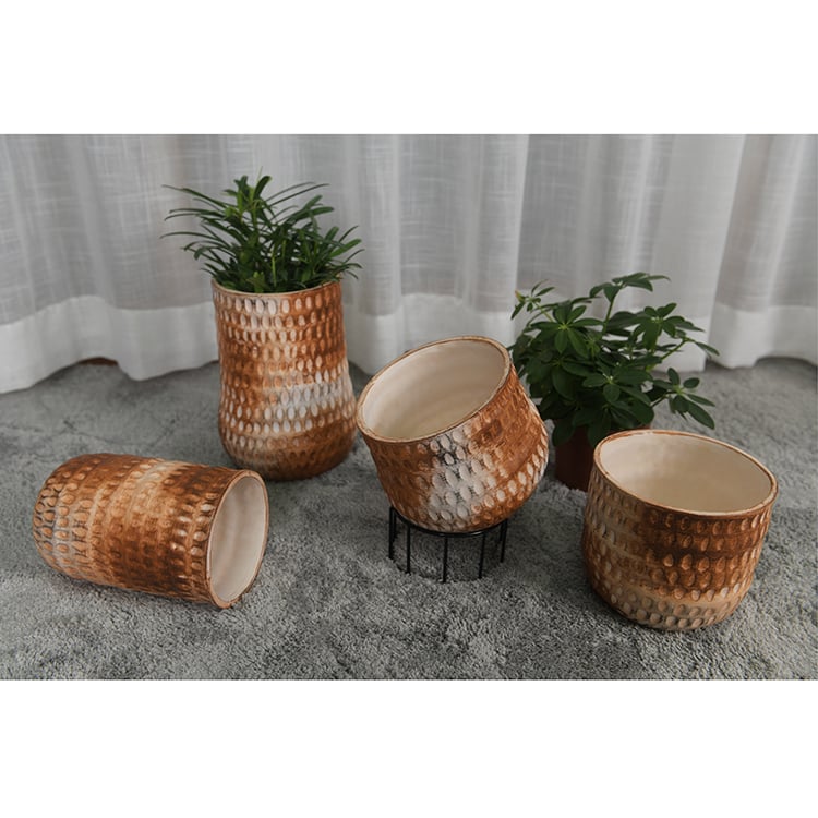 High Quality Without Handle Cup Shaped Ceramic Planter Pot
