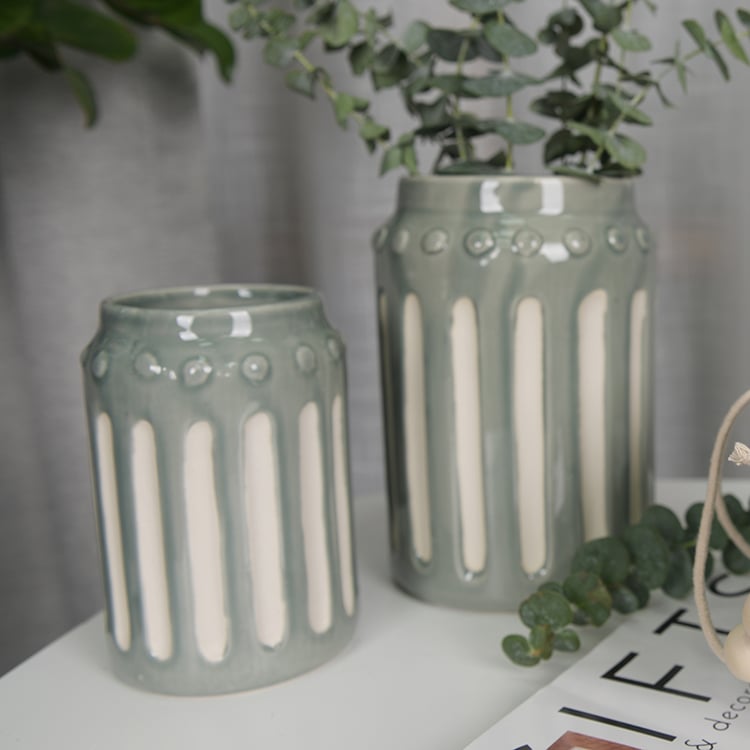 Home Green Plants Potted Round Personality Ceramic Plant Pot