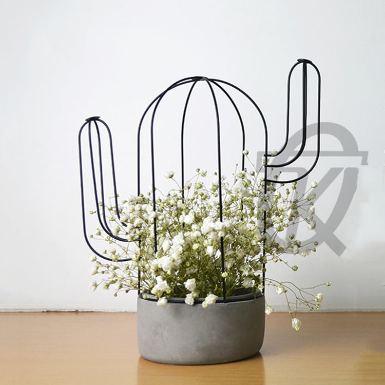 Cheap Metal Cactus Shaped Cement Succulent Plant Pot With Lid