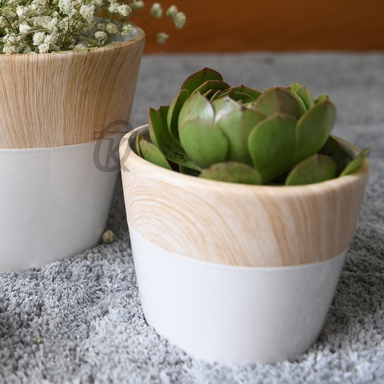 Hot Promotion Fashion Design Wood Painting Ceramic Flowerpot
