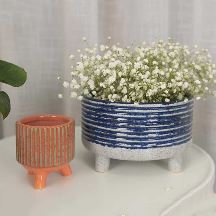 Custom Retro Design Round Ceramic Flower Pot For Sale