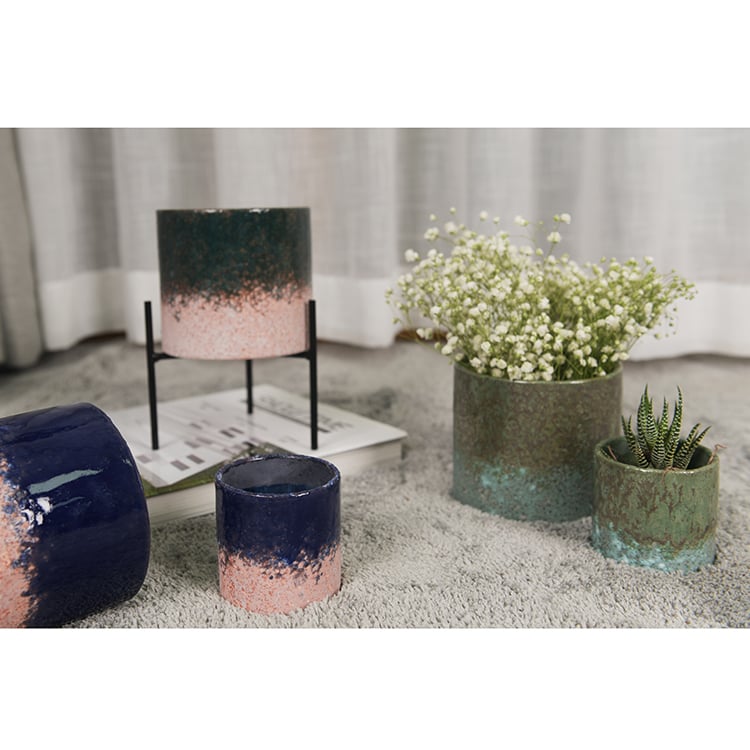 New European Simple Style Ceramic Round Flower Planter Pot