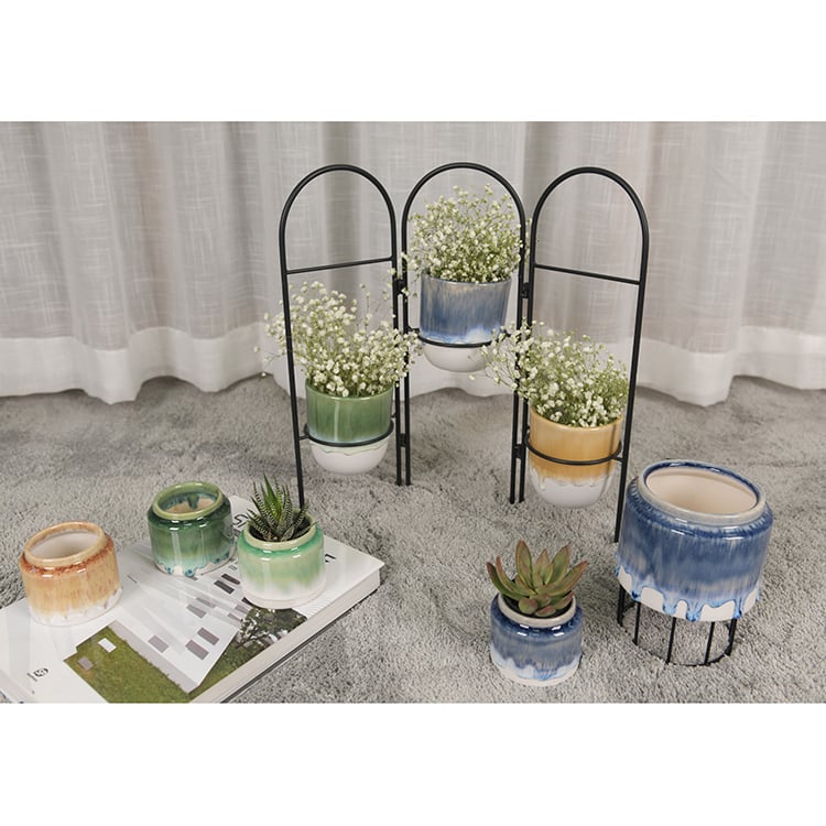 Latest Design High Quantity Customizable Ceramic Flower Pot With Stand