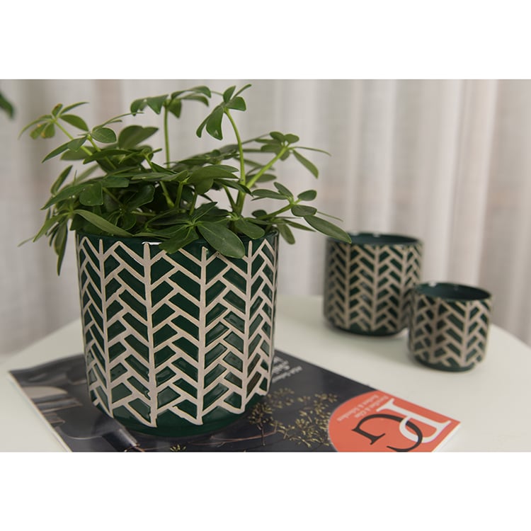 New Commodity Vintage Old Embossed Classic Big Bonsai Ceramic Flower Pot