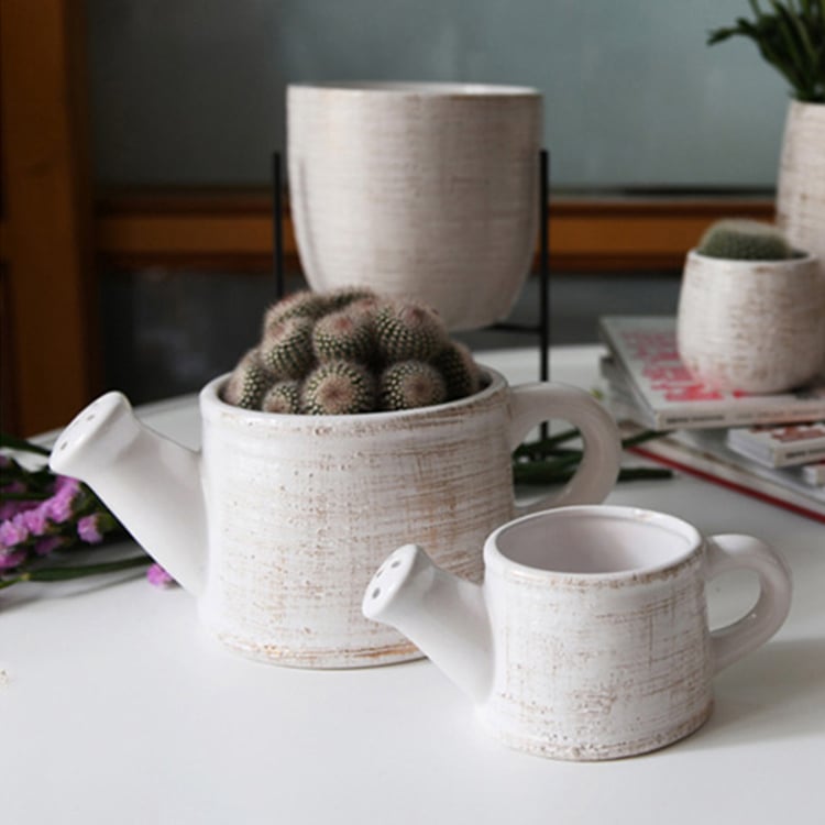 Hot Promotion Creative Big Garden Decor Boat Shaped Ceramic Planter Pot