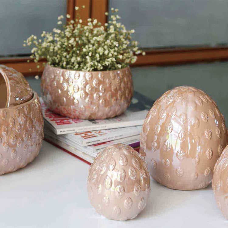 OEM Eggshell Plant Flowers Ceramic Flower Pot