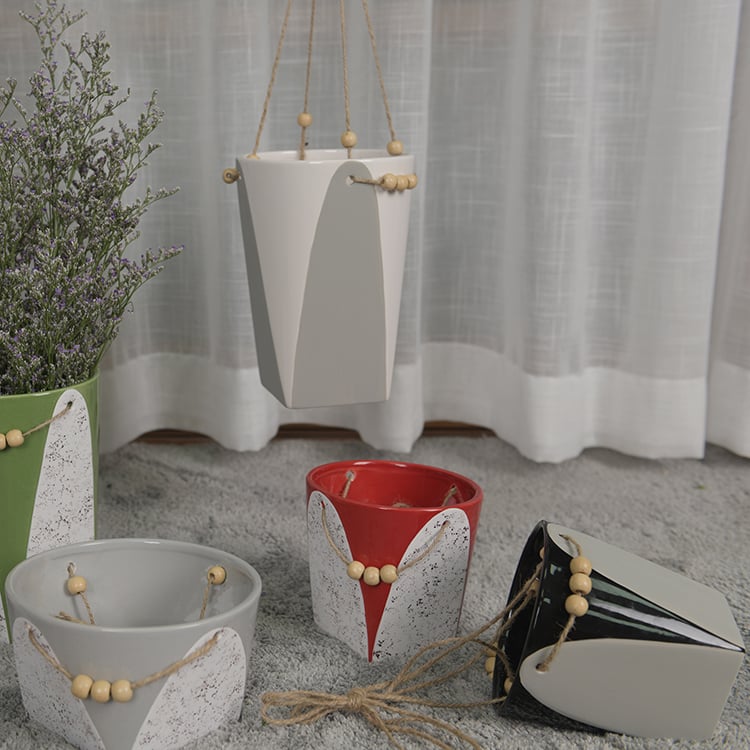 Indoor Decorative Succulent Ceramic Glaze Planter Flowerpot