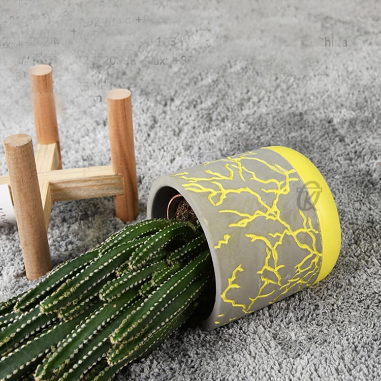 Custom Round Outdoor Small Cement Clay Flower Pots For Plants