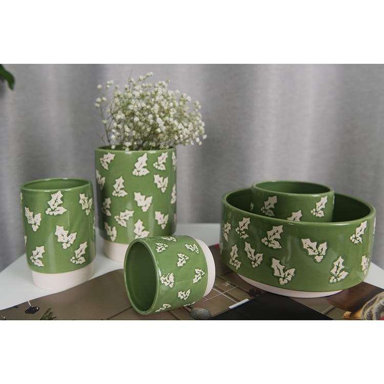 Modern Romantic Design Round Shaped Ceramic Plant Pot