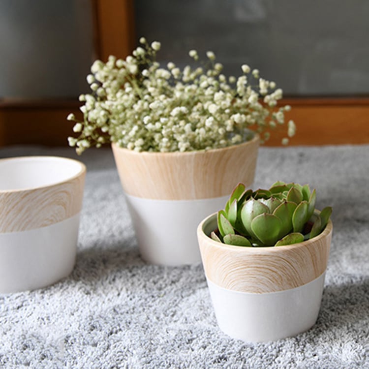 Hot Promotion Fashion Design Wood Painting Ceramic Flowerpot