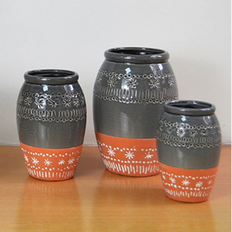 Wholesale Cheap Round Brown Glazed Ceramic Planter Pot