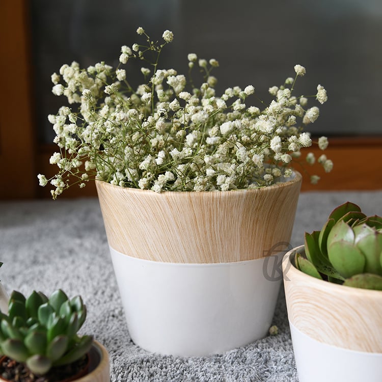 Hot Promotion Fashion Design Wood Painting Ceramic Flowerpot