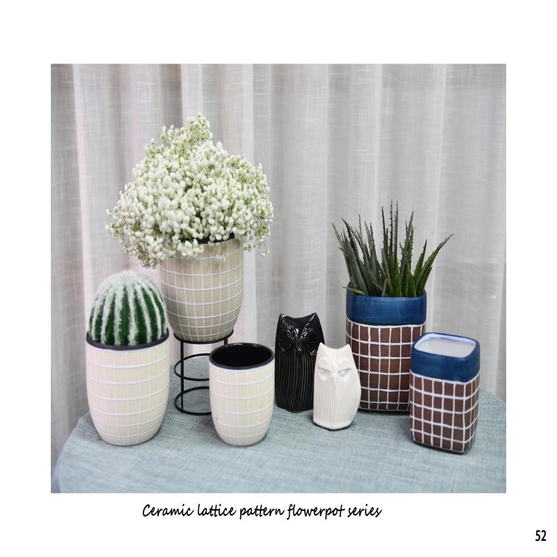 Garden Decoration Round Or Square Stoneware Ceramic Flower Pot