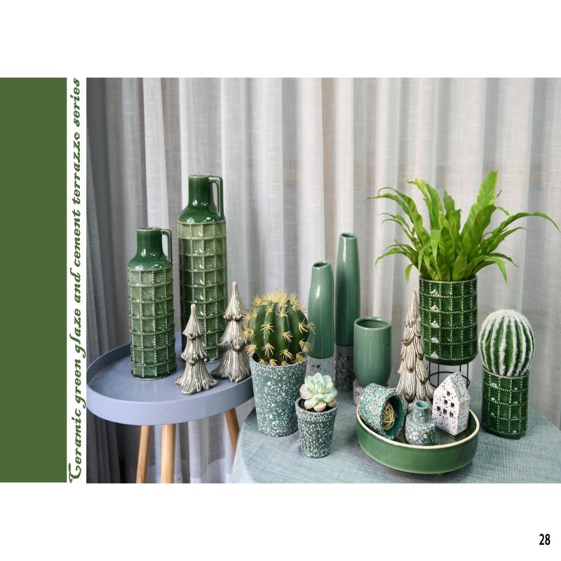 Ceramic Green Glaze And Cement Stoneware Series