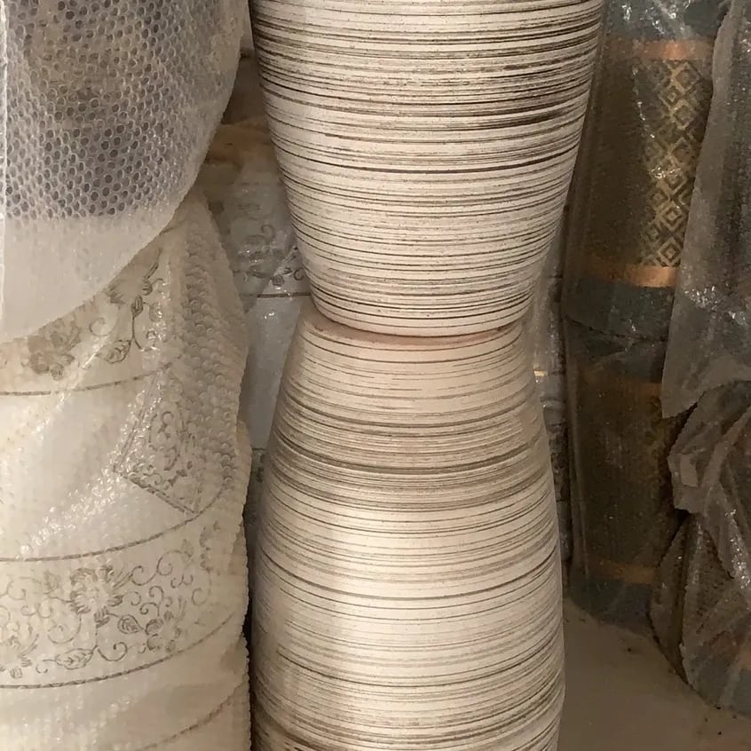 Column Goblet Shape Artificial Art Decoration Cement Carved Flower Pot