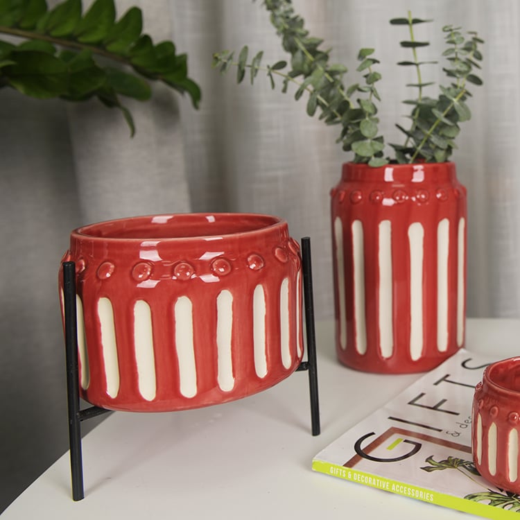 Home Green Plants Potted Round Personality Ceramic Plant Pot